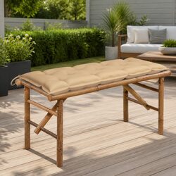 Folding Garden Bench Specifications: 118cm Bamboo Frame