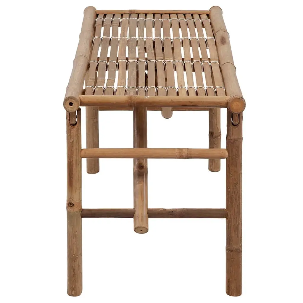 Folding Garden Bench Outdoor Seating 118 cm with Cushion Black Bamboo