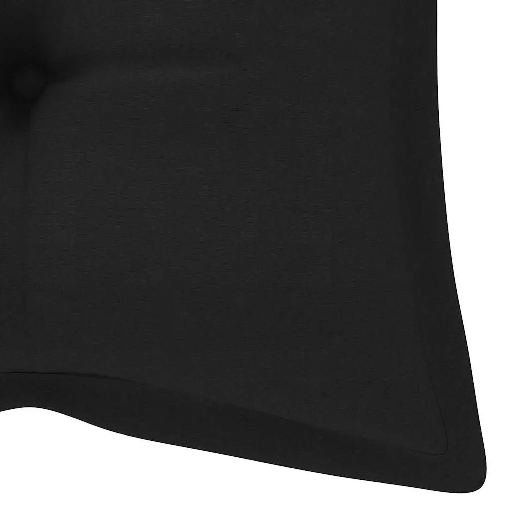 Folding Garden Bench Outdoor Seating 118 cm with Cushion Black Bamboo