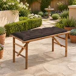 Folding Garden Bench 118cm with Waterproof Cushion - Taupe