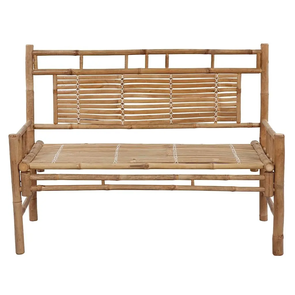 Garden Bench with Cushion 120cm Outdoor Seating Backrest Patio Furniture