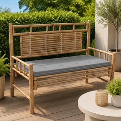 120cm Grey Garden Bench with Backrest and Cushion Specifications