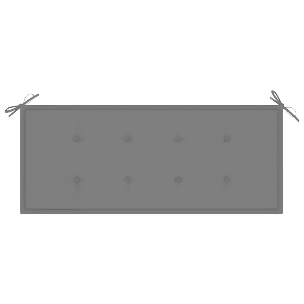 Garden Bench Outdoor 120cm with Backrest and Cushion Grey Bamboo