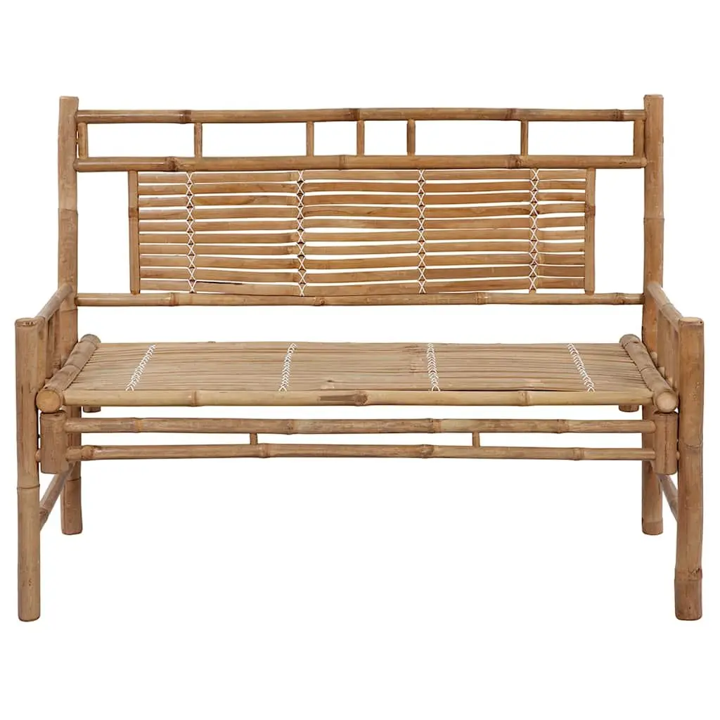 Outdoor Bamboo Bench 120cm with Black Cushion