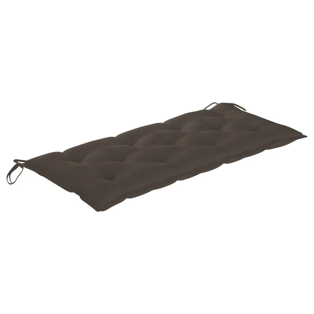 Garden Bench Outdoor Seating with Backrest 120cm Bamboo and Cushion Taupe