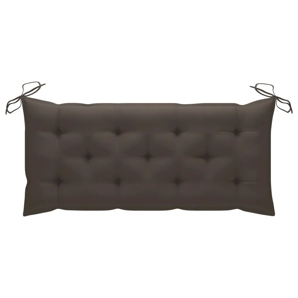 Garden Bench Outdoor Seating with Backrest 120cm Bamboo and Cushion Taupe
