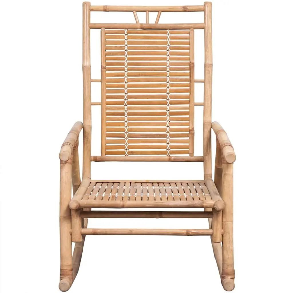 Bamboo Rocking Chair for Garden Patio Brown
