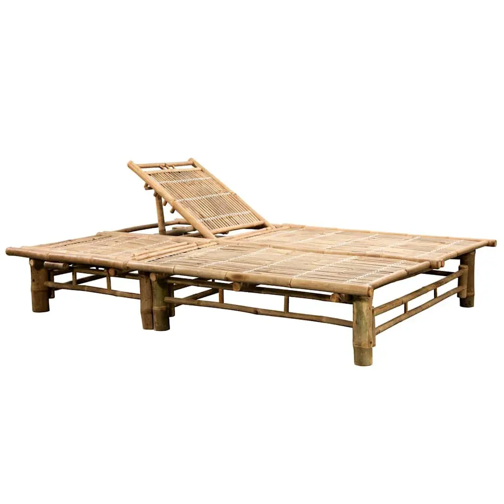 2-Person Adjustable Bamboo Sun Lounger