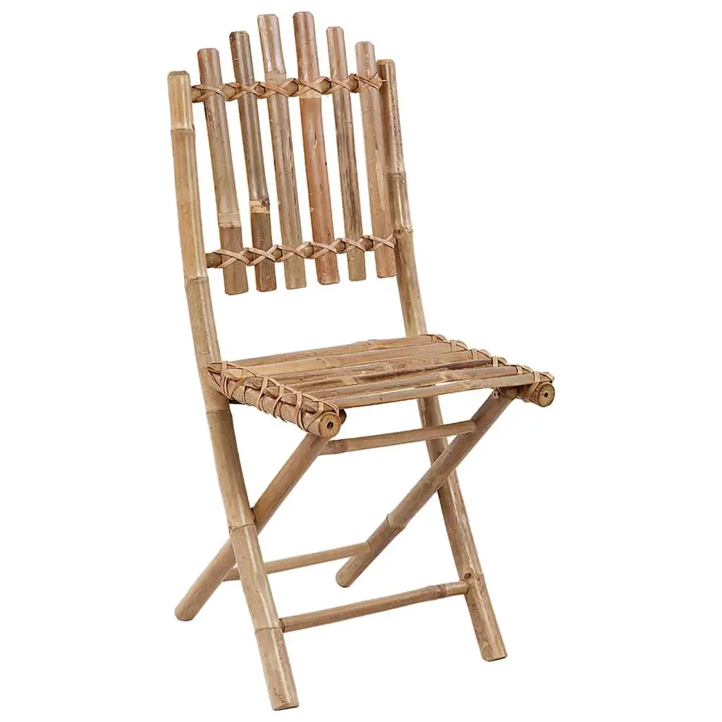 Bamboo Folding Dining Set 5 Piece Outdoor Garden Table with Cushions for Patio Use