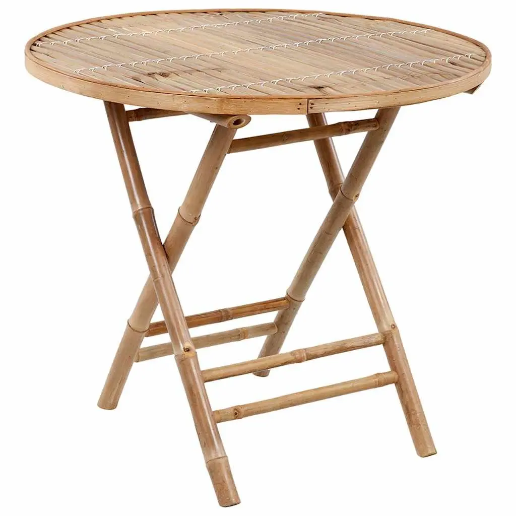 Bamboo Folding Dining Set 5 Piece Outdoor Garden Table with Cushions for Patio Use