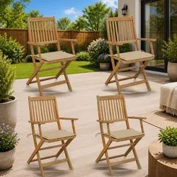 Specifications of Folding Garden Chairs Set: 4 Pieces