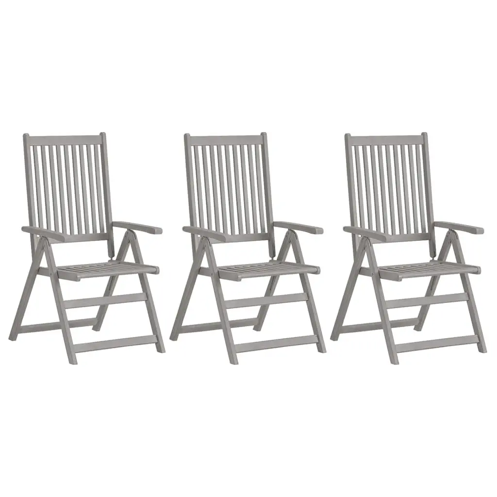 Outdoor Reclining Chairs Set 3 Piece Garden Patio Armchairs with Cushions