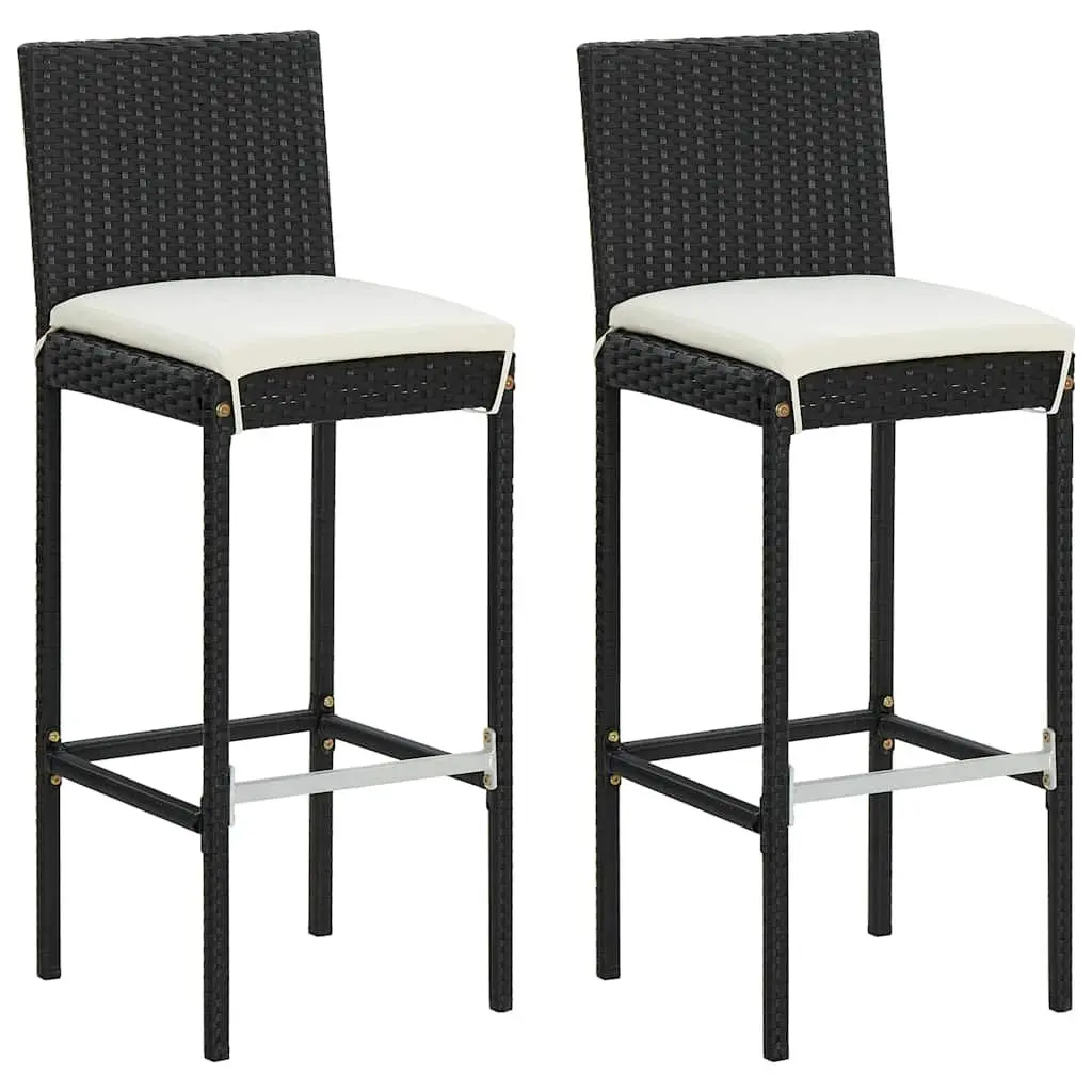 3 Piece Garden Bar Set Outdoor Patio Black
