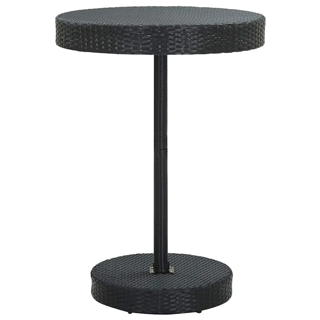 5 Piece Garden Bar Set with Cushions Poly Rattan Outdoor Bar Table Stools Black