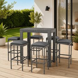 Specifications for 7 Piece Garden Bar Set in Grey