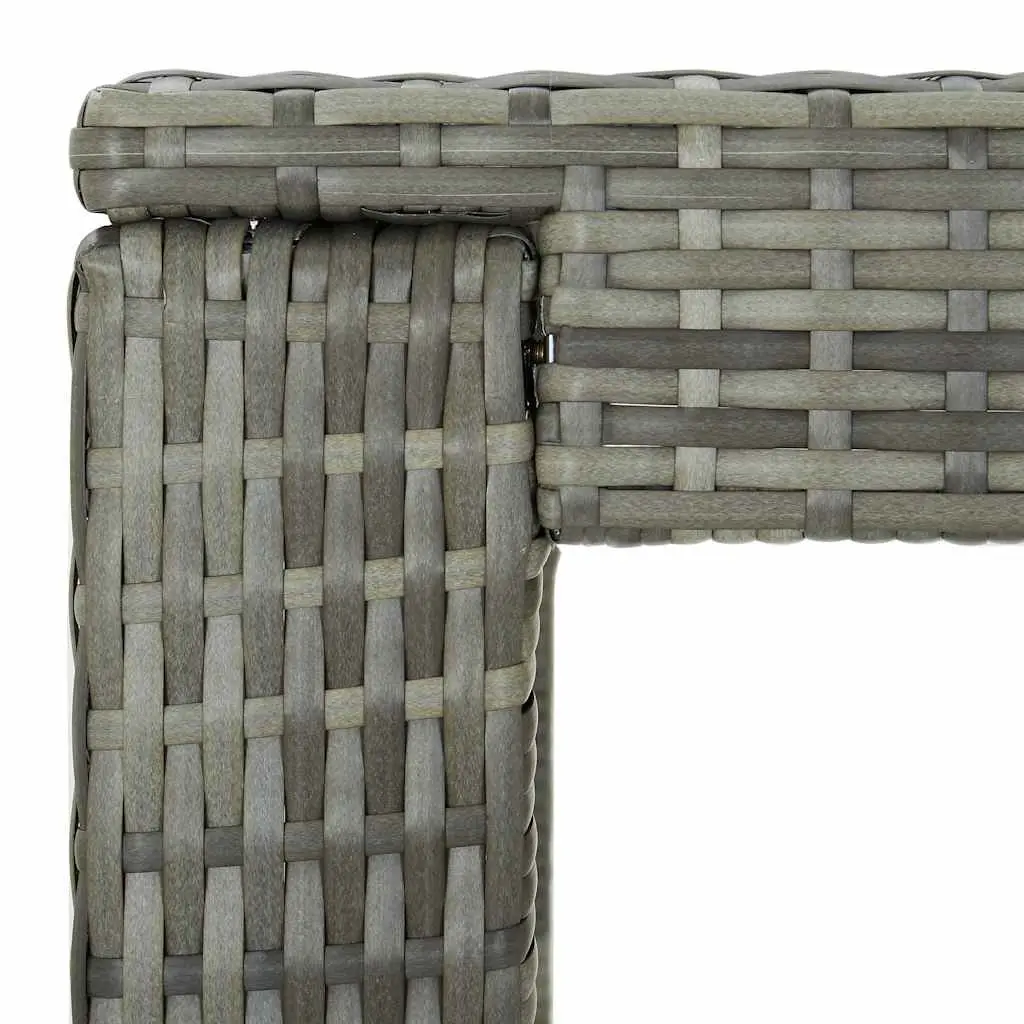 7 Piece Outdoor Bar Set with Cushions Poly Rattan Garden Bar Table Stools Grey