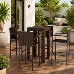 5 Piece Outdoor Bar Furniture Set - Specs Included