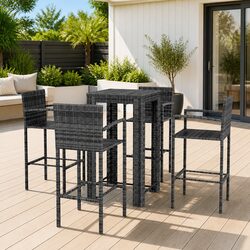 5 Piece Grey Outdoor Bar Set – Dimensions and Specs