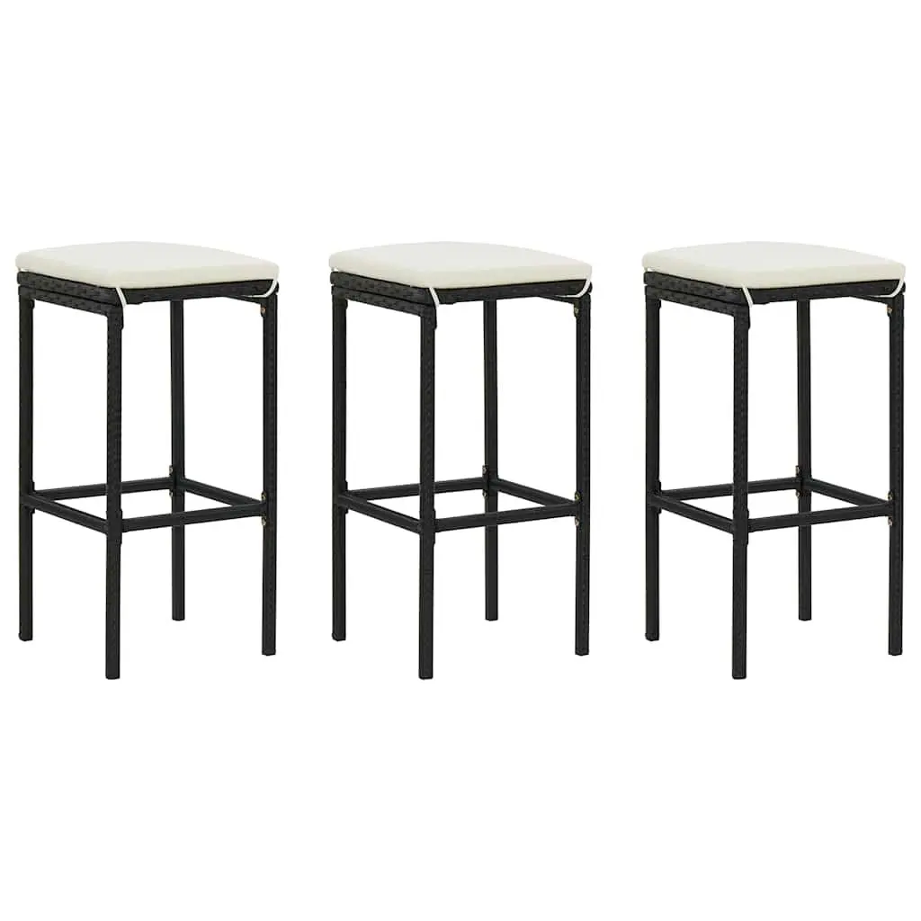 Garden Bar Set Outdoor Patio Furniture 4 Piece Black