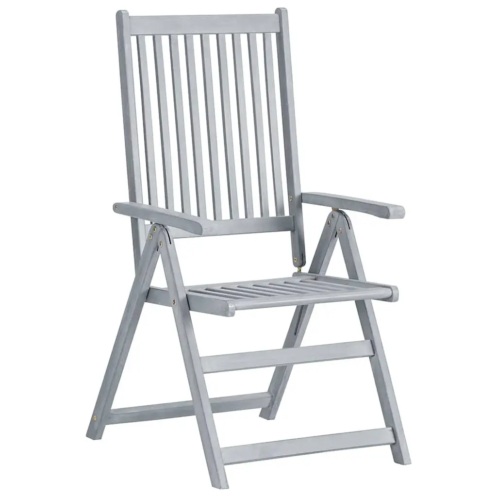 6 Grey Reclining Garden Chairs Set