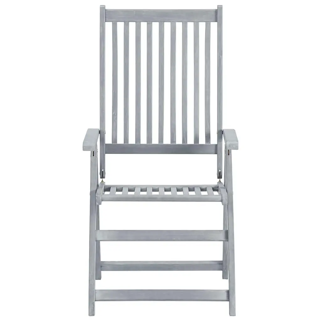 Outdoor Reclining Chairs Set 6 pcs Garden Armchairs with Cushions Acacia Wood