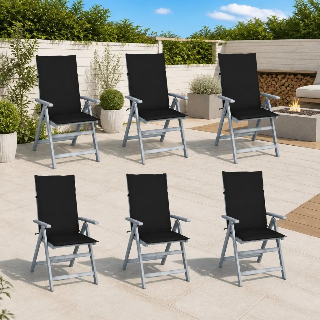 6-Piece Garden Reclining Chairs Set