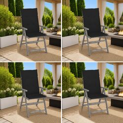 Reclining Garden Chairs Set of 4 with Adjustable Backrests