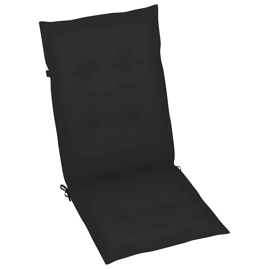 4 Piece Outdoor Garden Armchairs Set with Cushions Adjustable Backrest Solid Acacia Wood