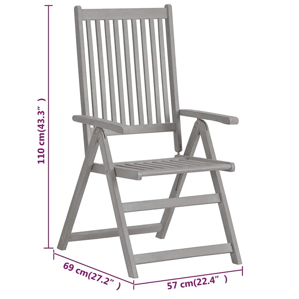 Outdoor Reclining Chairs Set 6 Piece Garden Armchairs Adjustable Backrest