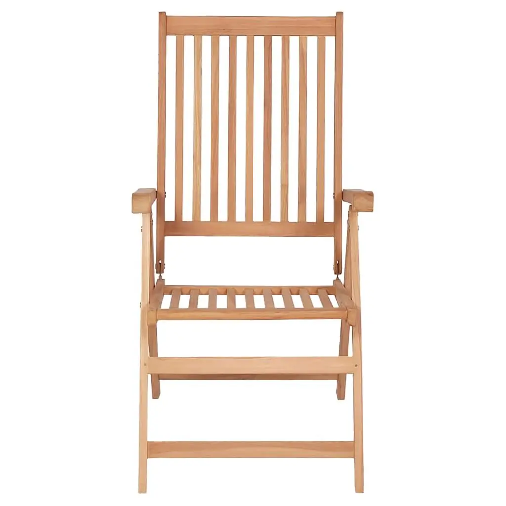Reclining Garden Chairs Set for Outdoor Use 6 Piece Brown Teak Wood