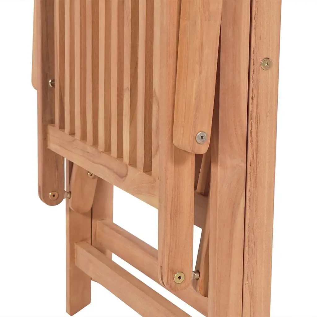 Reclining Garden Chairs Set for Outdoor Use 6 Piece Brown Teak Wood
