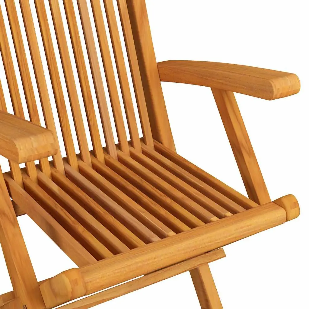 Folding Garden Chairs Outdoor Patio Teak Wood Lightweight 4 Piece Set