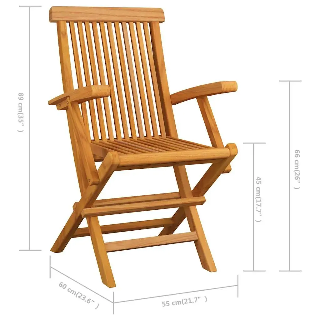 Folding Garden Chairs Outdoor Patio Set 6 Piece Teak Wood