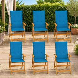 6 pcs Outdoor Garden Chairs with Adjustable Teak Wood Design
