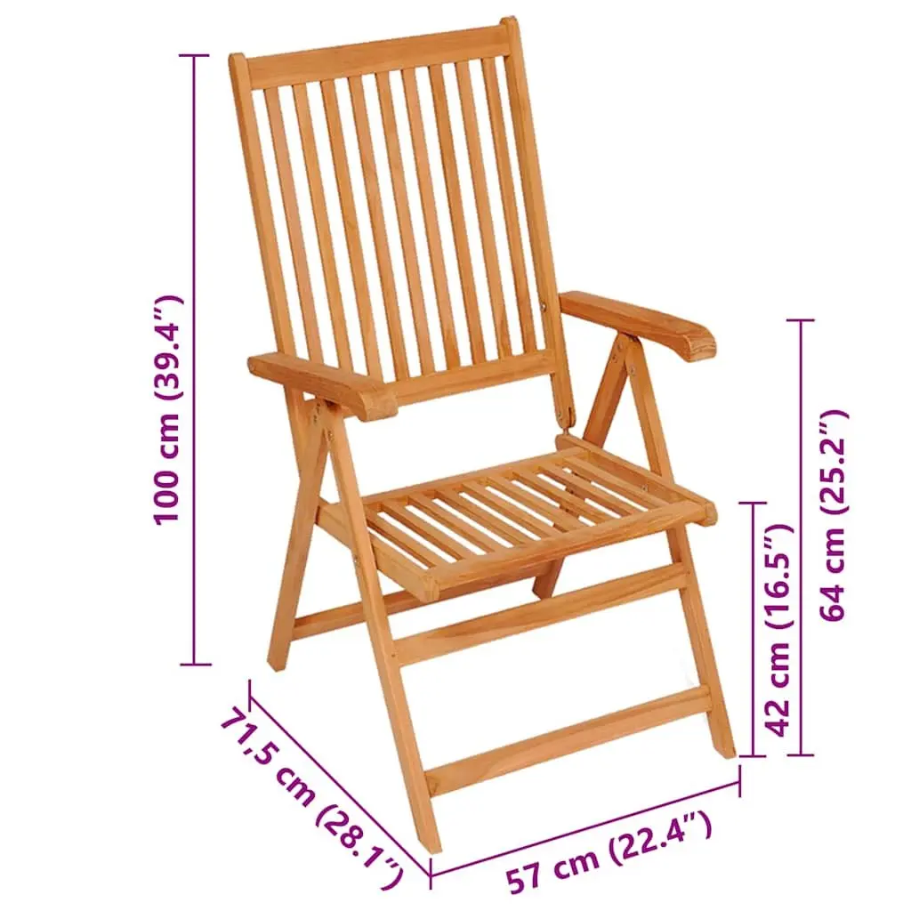 Garden Chairs Set Outdoor Patio Seating 6 Piece Solid Teak Wood with Black Cushions