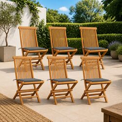 Specifications of 6 pcs Outdoor Folding Chairs with Cushions