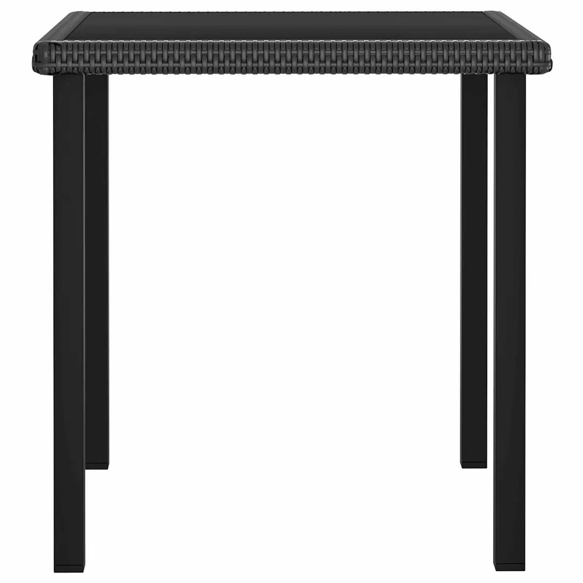 5 Piece Garden Dining Set Outdoor Patio Table Chairs Black PE Rattan Steel Frame