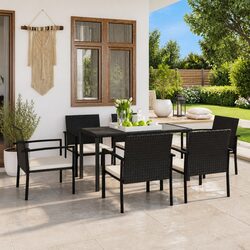 7 Piece Outdoor Dining Set - Dimensions and Materials Overview