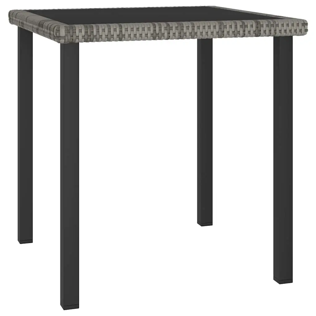 Garden Dining Set 3 Piece Outdoor Furniture Table Chairs Grey Rattan Patio
