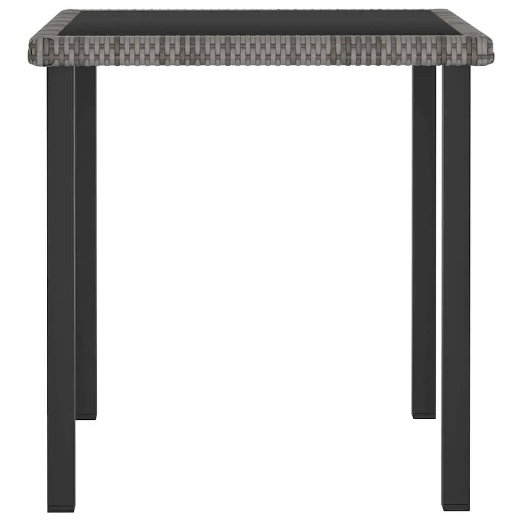 Garden Dining Set 3 Piece Outdoor Furniture Table Chairs Grey Rattan Patio