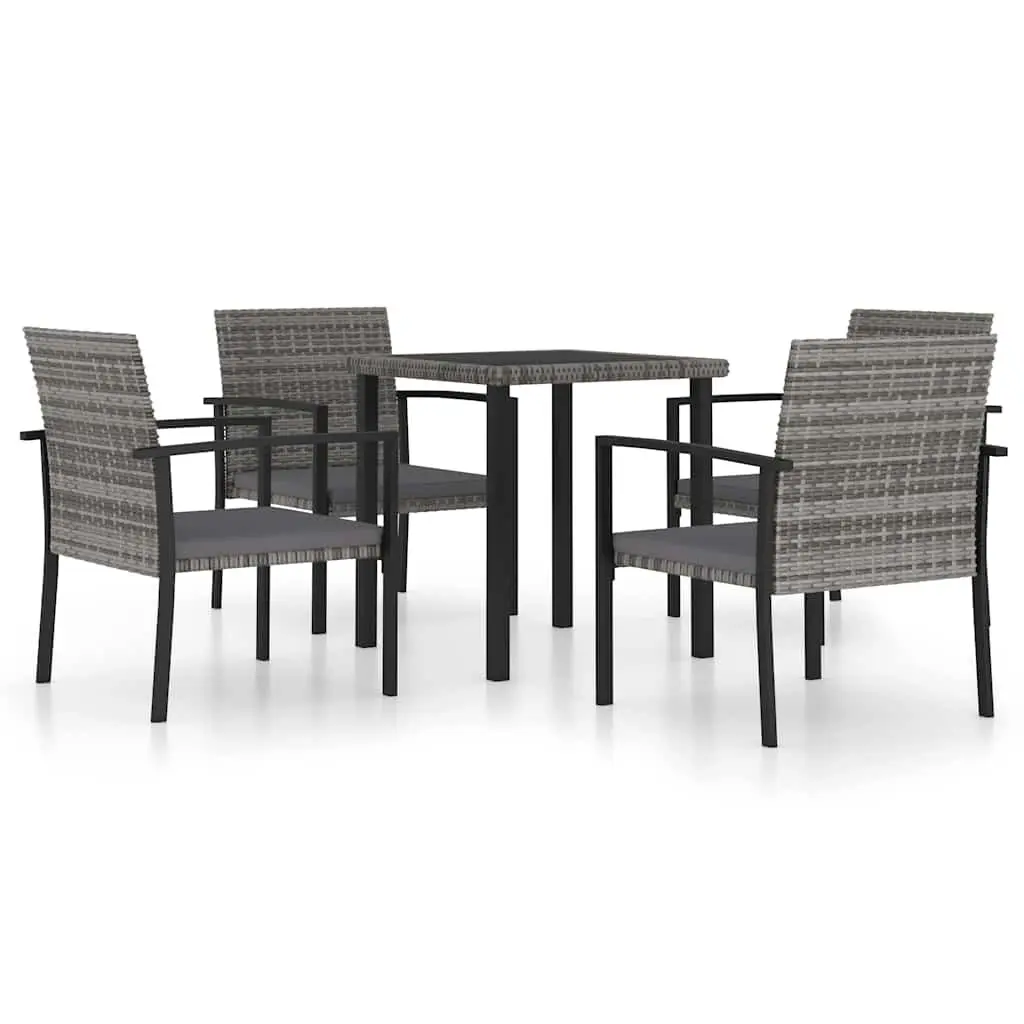 5 Piece Garden Dining Set Outdoor Furniture Patio Grey