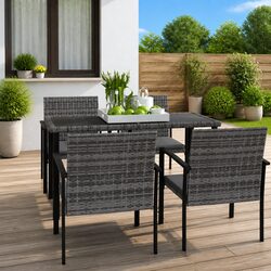 5 Piece Outdoor Dining Set: Dimensions and Features Listed