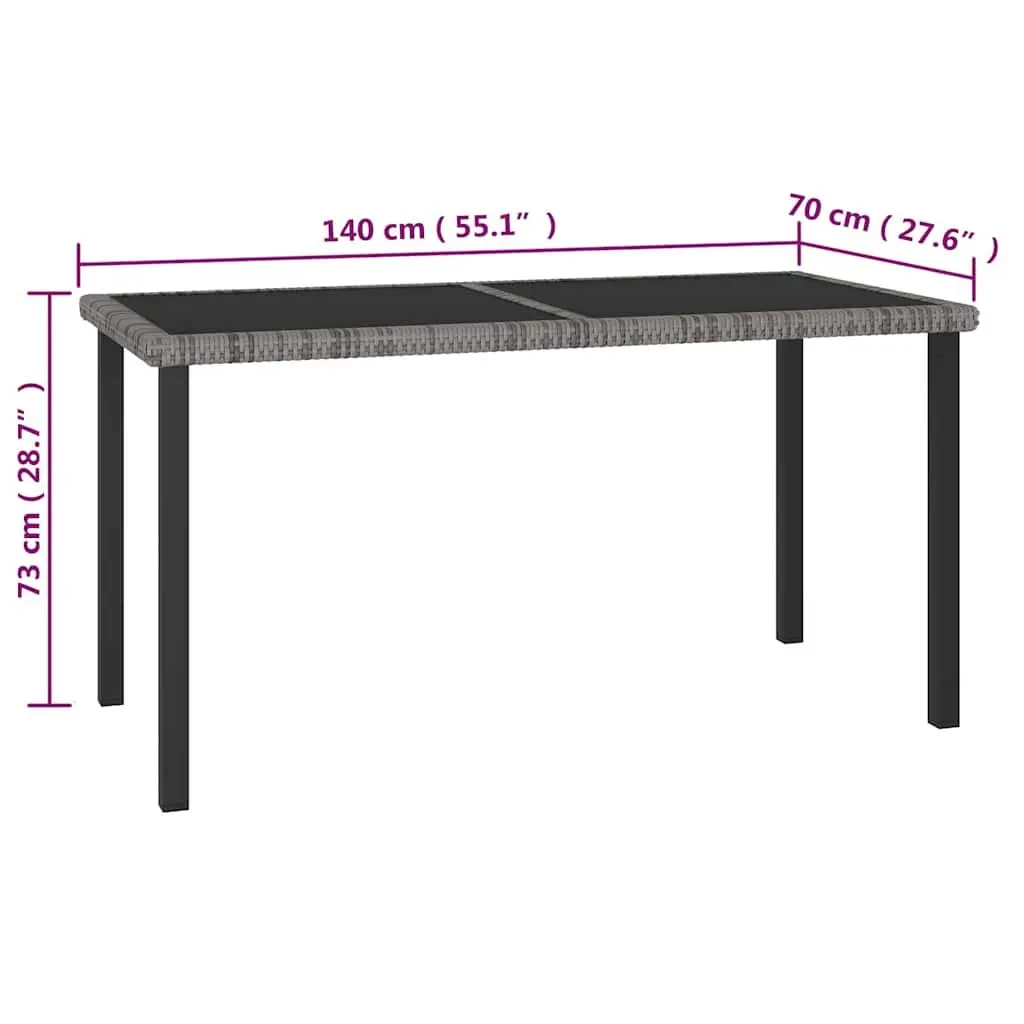 5 Piece Outdoor Dining Set Grey Poly Rattan Garden Patio Table Chairs