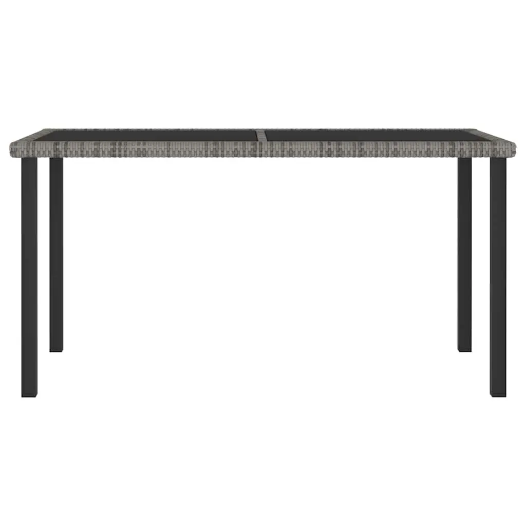 5 Piece Outdoor Dining Set Grey Poly Rattan Garden Patio Table Chairs