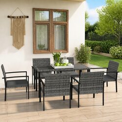 Factual 7-Piece Outdoor Dining Set with Steel Frame