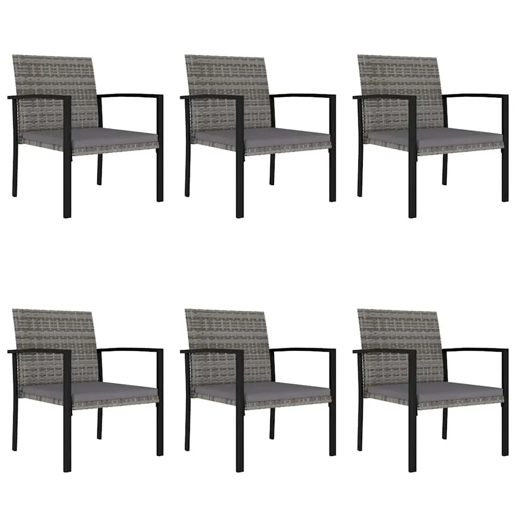 7 Piece Garden Dining Set Outdoor Patio Furniture Grey PE Rattan Table Chairs