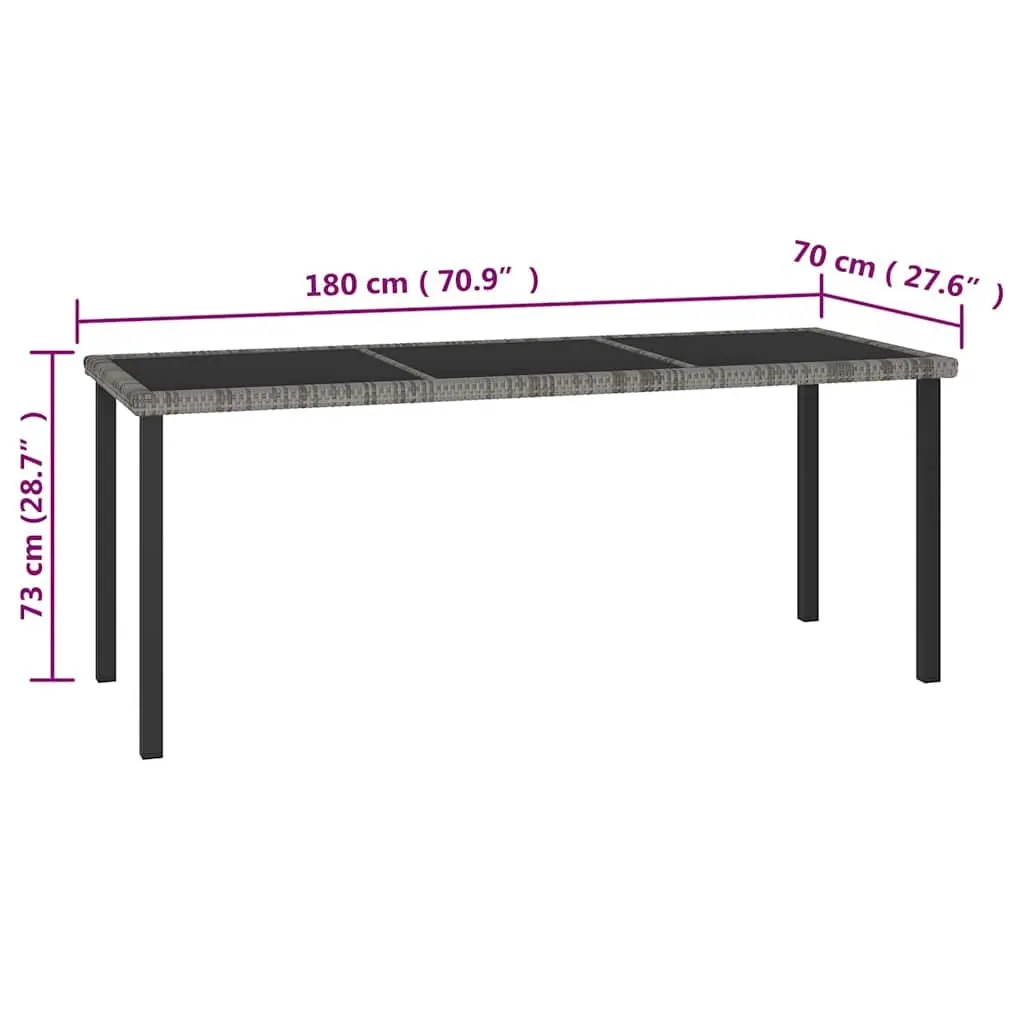 9 Piece Garden Dining Set Outdoor Patio Furniture Grey Table Chairs