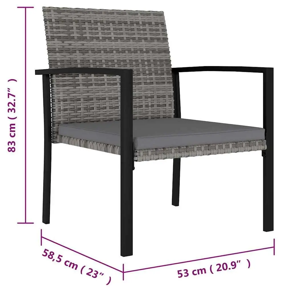 9 Piece Garden Dining Set Outdoor Patio Furniture Grey Table Chairs