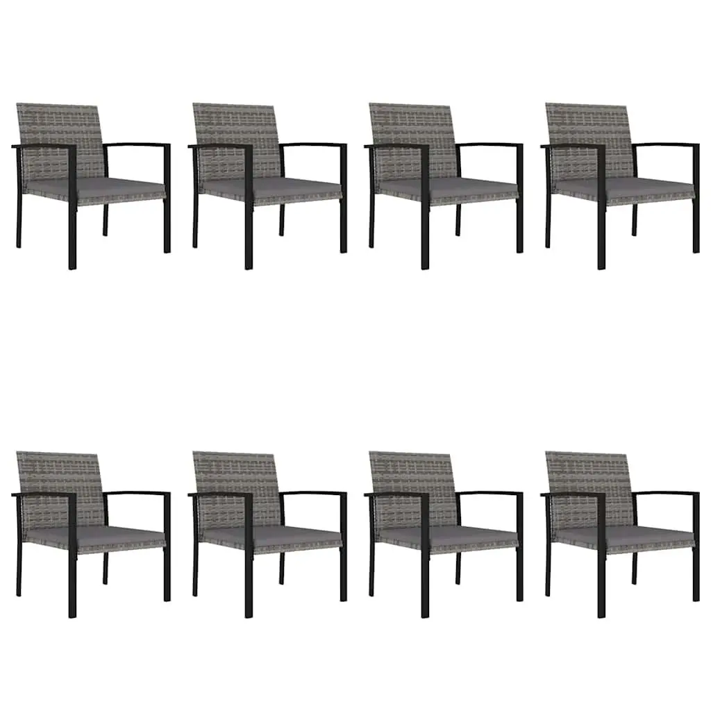 9 Piece Garden Dining Set Outdoor Patio Furniture Grey Table Chairs