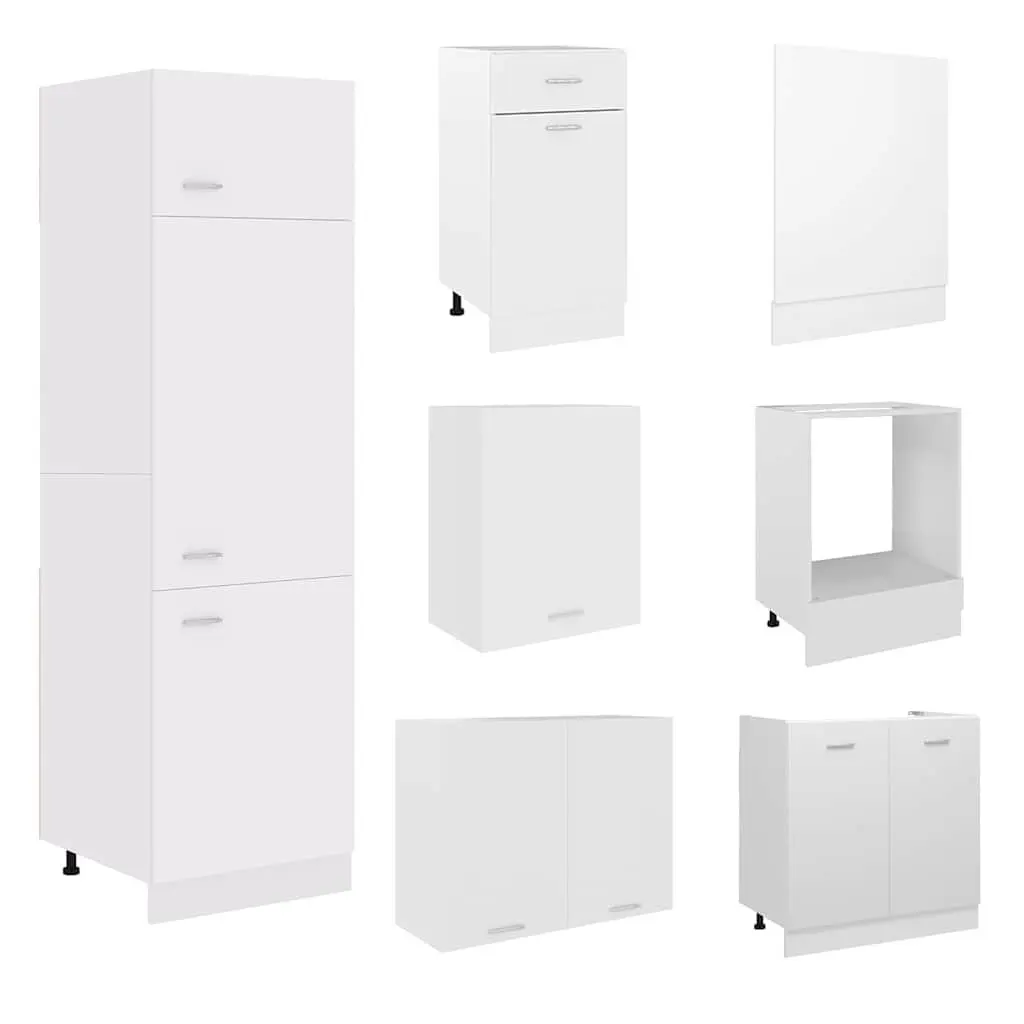 7 Piece Kitchen Cabinet Set White